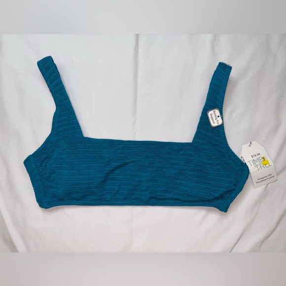 Time and Tru Other - Time & Tru NWT Size L Blue Square Neckline Adjustable Bust Bikini Top